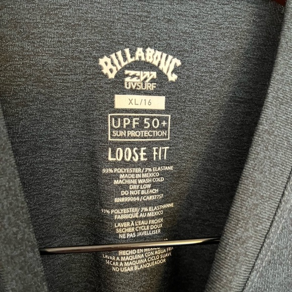 Billabong Black Rashguard Sub protection Kids Long Sleeve Shirt size 16 - Picture 5 of 5